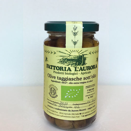 Taggiasca olives in their extra virgin olive EXV oil