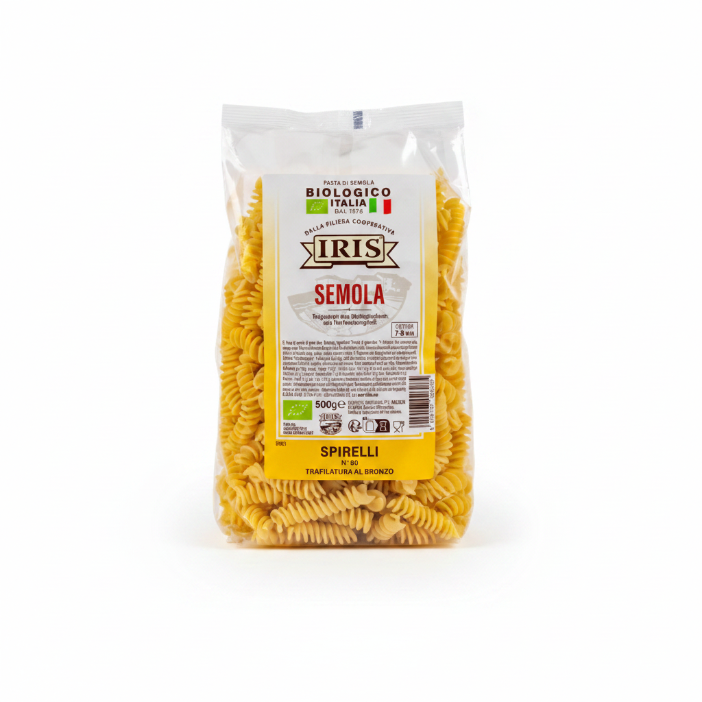 Spirelli semola IRIS Bio - sfondo bianco quadrato