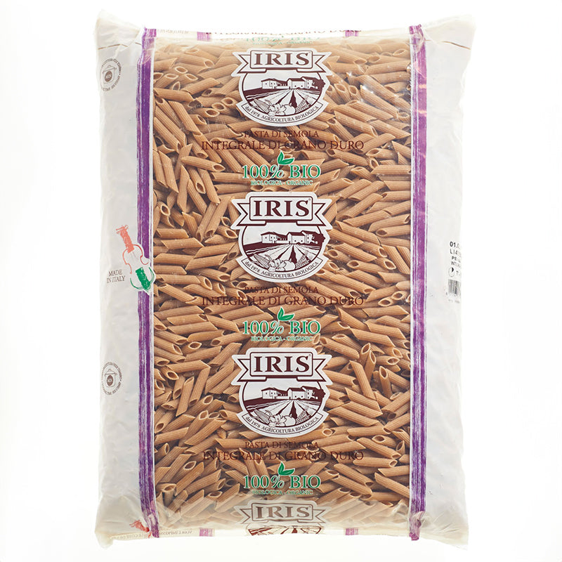 IRIS Bio wholemeal Penne made from organic durum wheat semolina