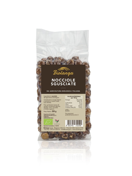 Nocciole sgusciate biologiche 250 g sottovuoto