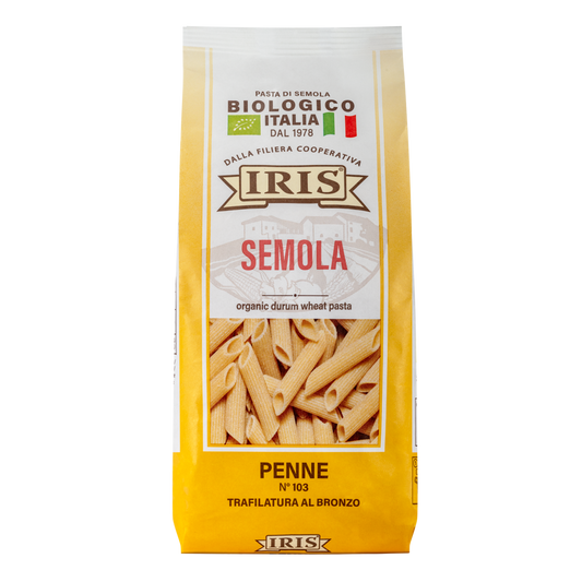 IRIS Bio Penne made from organic durum wheat semolina