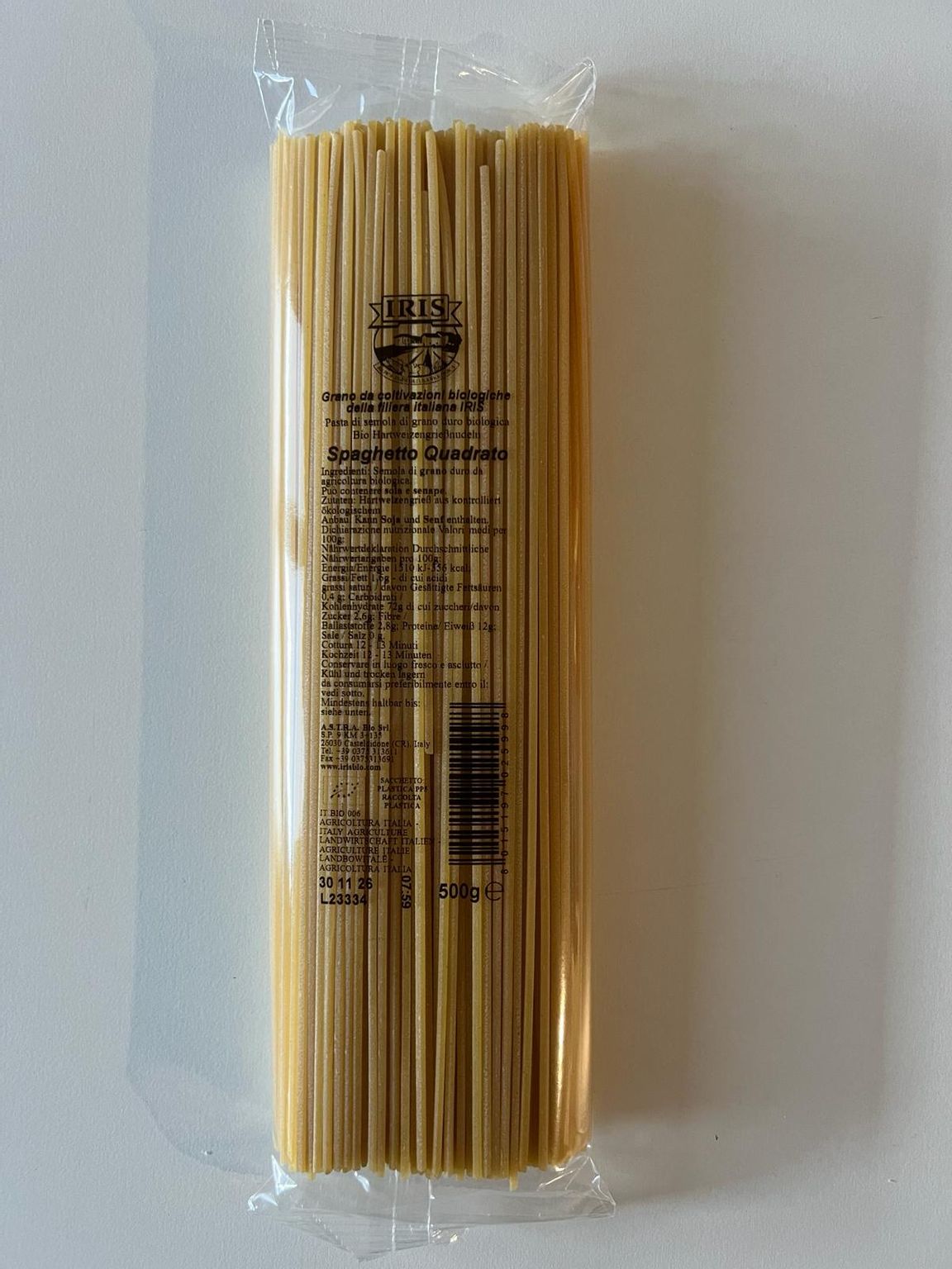 Spaghetto Quadrato semola bio IRIS 500g