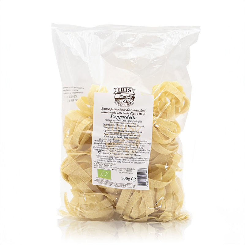 IRIS Bio Pappardelle nests made from durum wheat semolina