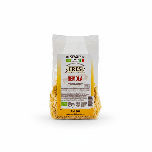 Avena semola bio IRIS 500g - sfondo bianco quadrato