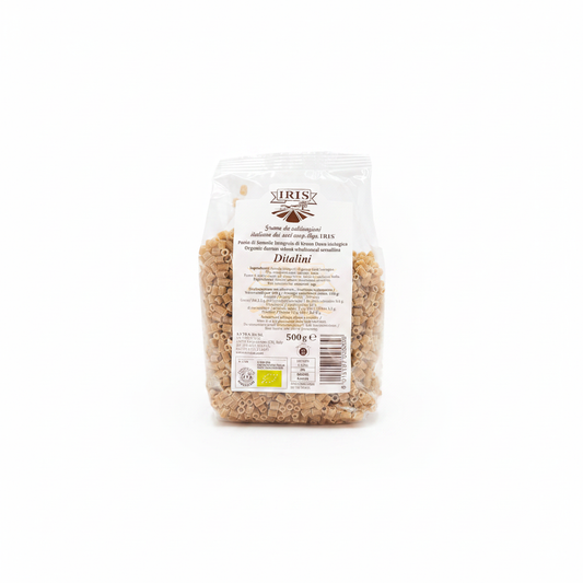 Ditalini semola integrale IRIS Bio - sfondo bianco quadrato