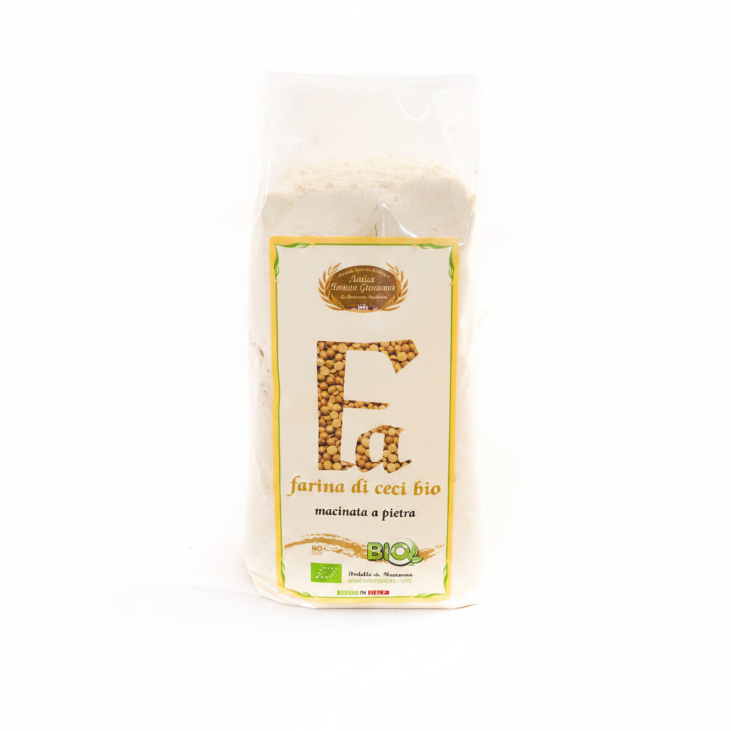 Farina di Ceci macinata a pietra biologica 1kg - sfondo bianco quadrato
