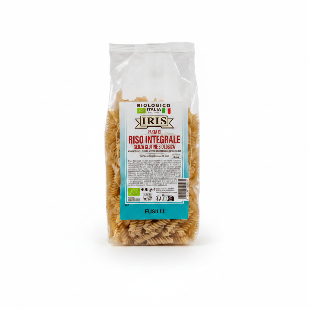 Fusilli 100% Riso IRIS senza glutine - sfondo bianco quadrato