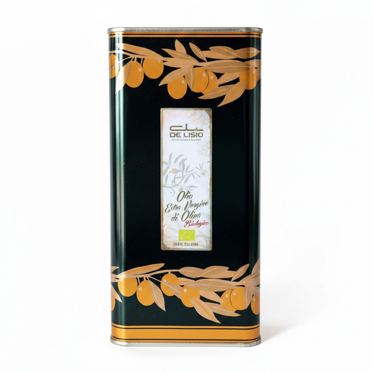 Olio extravergine di oliva biologico 5L - sfondo bianco quadrato