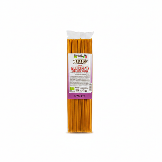 Spaghetti multicereali IRIS senza glutine - sfondo bianco quadrato