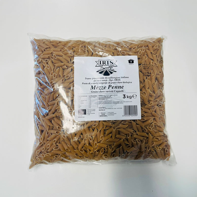 IRIS Bio half-Penne made from CAPPELLI durum wheat wholemeal semolina