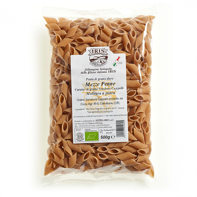 IRIS Bio half-Penne made from CAPPELLI durum wheat wholemeal semolina