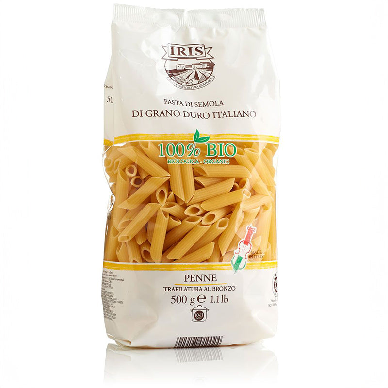 IRIS Bio Penne made from organic durum wheat semolina