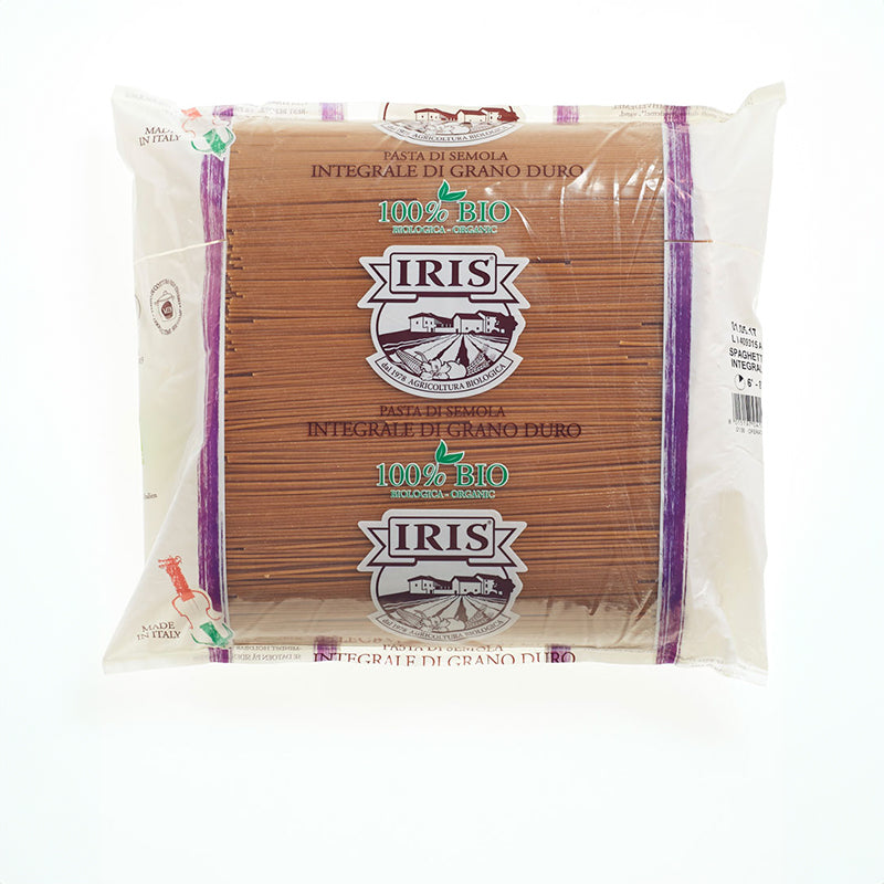 IRIS Bio Wholemeal spaghetti made from organic durum wheat semolina